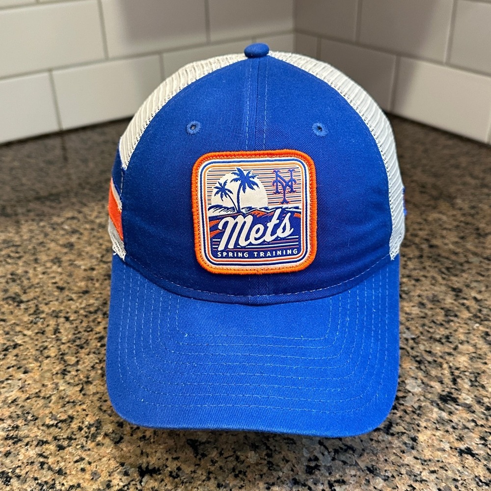New York Mets New Era 9TWENTY Hat Blue Orange Spring Training Mesh Back